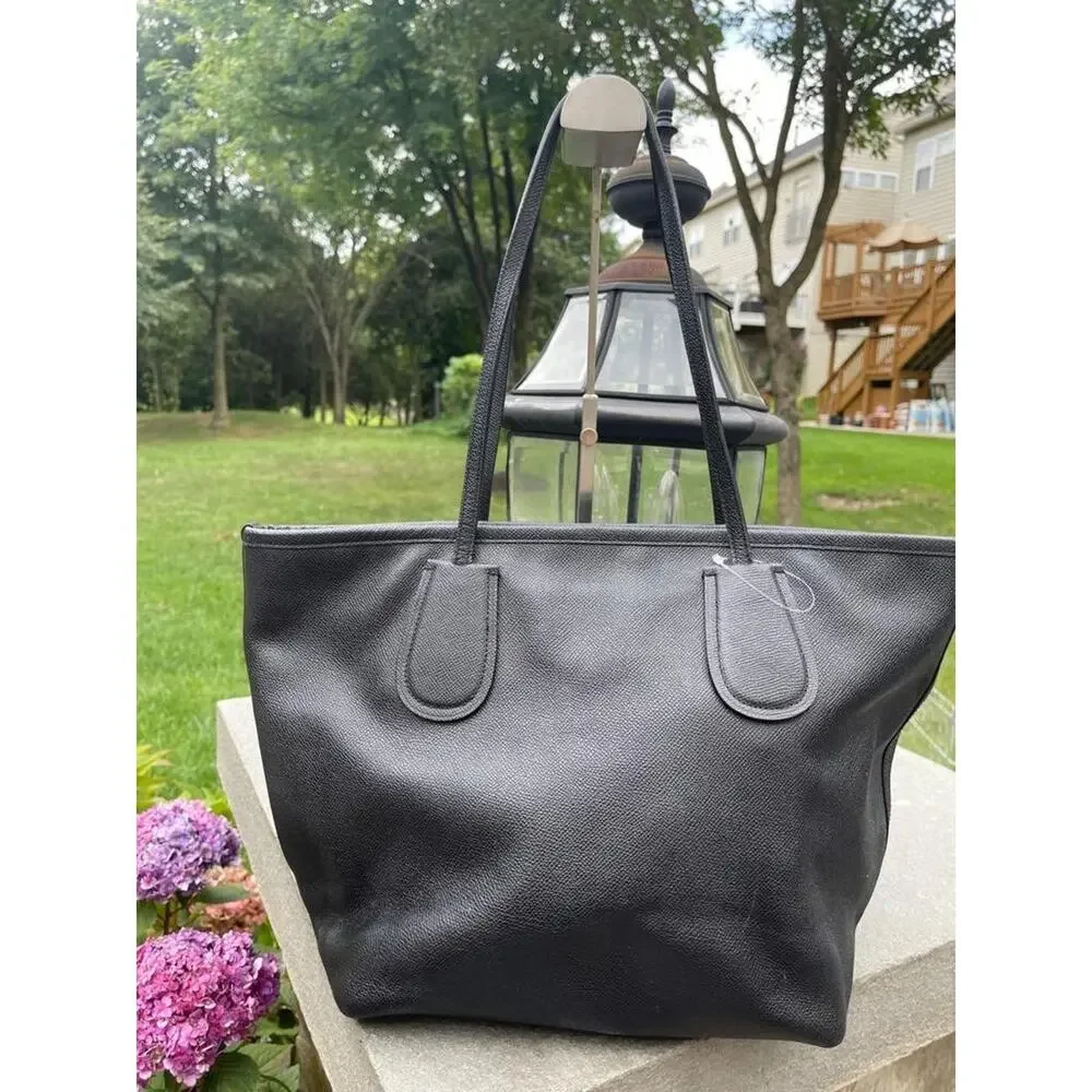 Coach 33915 Crossgrain Leather Taxi Zip Top Tote Black (PU220